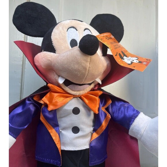 Disney Halloween Decor Mickey & Minnie Plush Set “Dracula & Witch” 22” Greeters - Picture 8 of 11